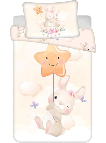 JERRY FABRICS Babybettwäsche Bunny Star Baby 100 x 135 + 40 x 60 cm 100% Baumwolle