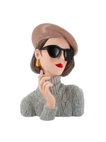 Mauro Ferretti Halbfigurige Frauenstatuette aus mehrfarbigem Kunstharz, 18,5 x 14 x 26 cm