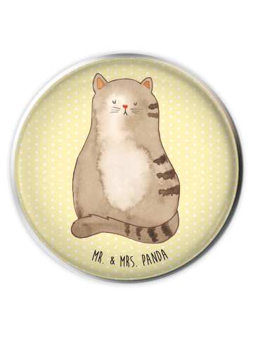 Mr. & Mrs. Panda Abfluss-Stopfen Katze Sitzen ohne Spruch in Gelb Pastell