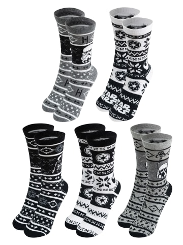 Star Wars 5er Pack Star Wars Monochrom Socken Sneaker Strümpfe in schwarz/weiß