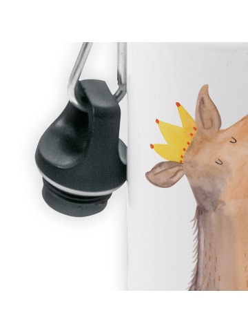 Mr. & Mrs. Panda Trinkflasche Lamakopf König ohne Spruch in Weiß