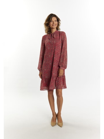 Usha Midikleid Mit Floralem Print in Rot Mehrfarbig