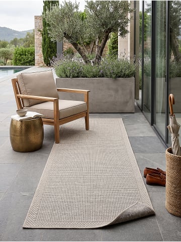 KADIMA DESIGN Teppichläufer Uni flachgewebt pflegeleicht Wohnzimmer Flur Esszimmer in Beige