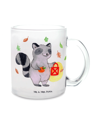 Mr. & Mrs. Panda Teetasse Waschbär Laterne ohne Spruch in Transparent