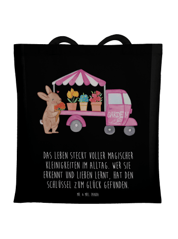 Mr. & Mrs. Panda Schultasche Osterhase Blumenwagen mit Spruch in Schwarz