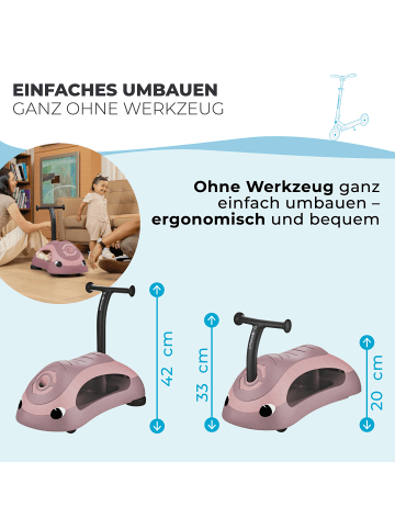 GLOBBER WALK N' ROLL 2in1 ECO Lauflernwagen, Rutschauto in beere
