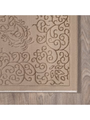 KADIMA DESIGN ERESMA Teppich Kurzflor Beige 80x150 Orientalisch Polyester Wohnzimmer in Beige