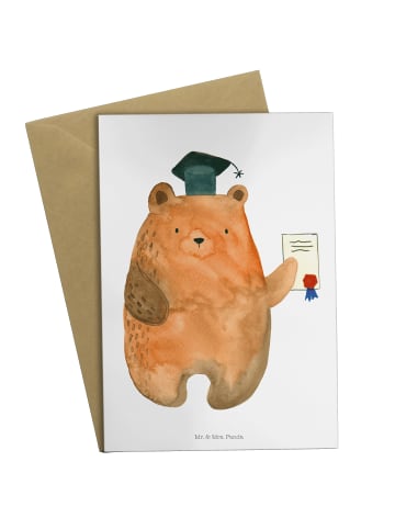 Mr. & Mrs. Panda babykarte Bär Prüfung ohne Spruch in Weiß