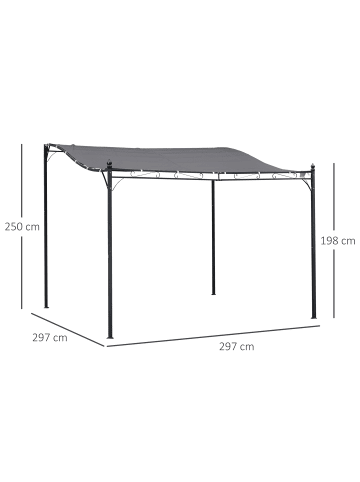 Outsunny Gartenpavillon 297L x 297B cm Grau