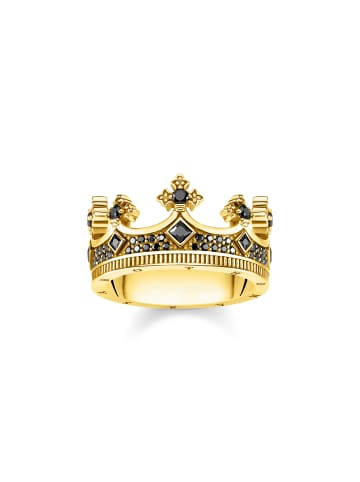Thomas Sabo Ring Krone Gold in gold, schwarz