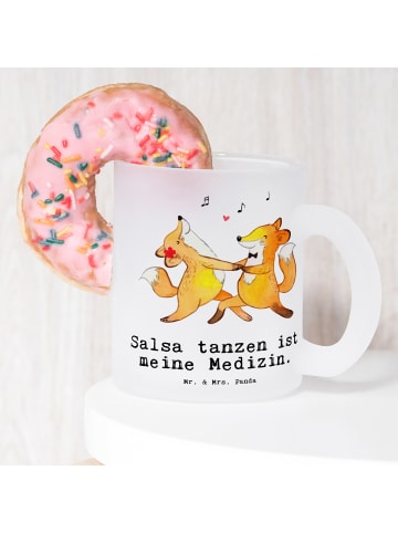 Mr. & Mrs. Panda Häferl Füchse Salsa tanzen mit Spruch in Transparent
