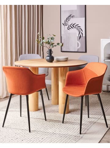 Beliani 2er-Set Esszimmerstuhl ELIM in Orange/Schwarz