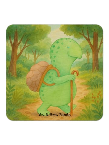 Mr. & Mrs. Panda Bierdeckel Schildkröte Wanderer Design ohne Spruch in Weiß