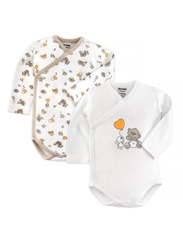 Jacky Wickelbody Langarm 2er Pack - Lovely Bear Offwhite in beige,weiss