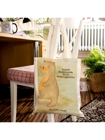Mr. & Mrs. Panda Büchertasche Otter Bauch Design mit Spruch in Weiß