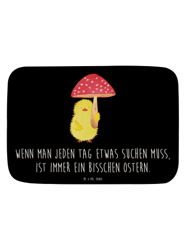 Mr. & Mrs. Panda Badeteppich Küken Fliegenpilz mit Spruch in Schwarz
