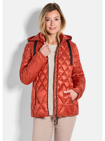 GOLDNER Kurzgröße:  Steppjacke mit Rautenmuster in terrakotta