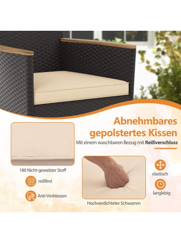 COSTWAY 5 TLG. Rattan Gartenmöbel Set in Schwarz