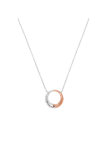 Amor Kette mit Anhänger Silber 925, rhodiniert+rosévergoldet in Bicolor
