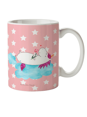 Mr. & Mrs. Panda Pott Einhorn Verliebt ohne Spruch in Rot Pastell