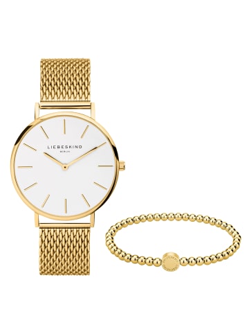 LIEBESKIND BERLIN Uhr & Armband Set Minimalistic Beads in gold