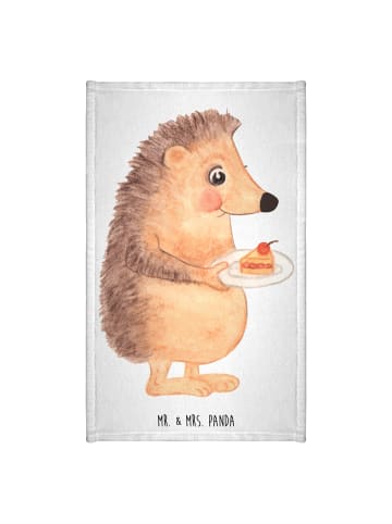 Mr. & Mrs. Panda Gästetuch Igel Kuchenstück ohne Spruch in Weiß