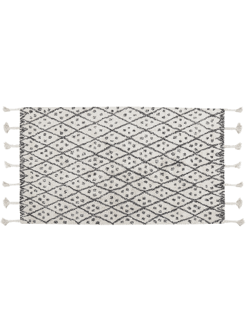 Beliani Kurzflor AGADIR in Weiß/Schwarz - (W) 80 x (H) 2 x (L) 150 cm