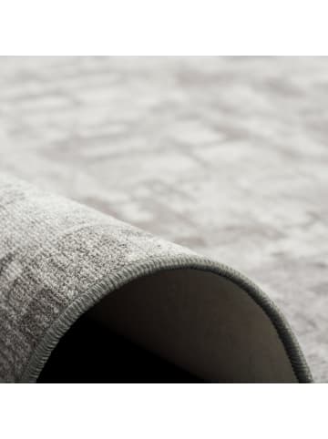 Snapstyle Feinschlingen Velour Teppich Strong Trend Rund in Hellgrau