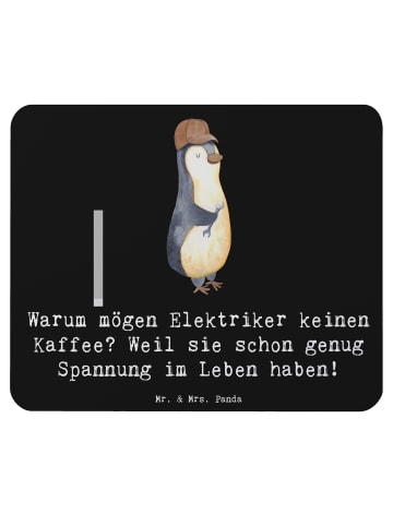 Mr. & Mrs. Panda Maus-Pad Elektriker Witz mit Spruch in Schwarz