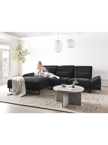 Beliani Ecksofa IKAST in Schwarz - (W) 320 x (H) 105 x (L) 214 cm rechtsseitig