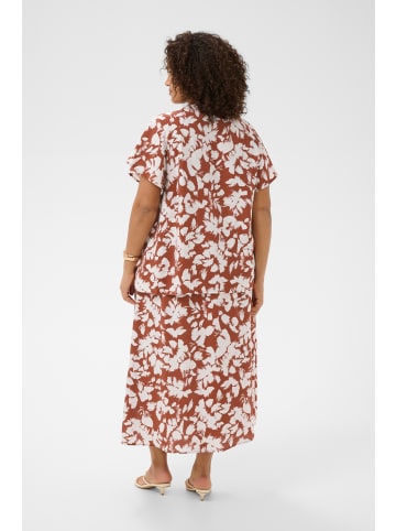 KAFFE curve Kurzarm-Bluse KCevia Regular fit in Henna Chalk Flower
