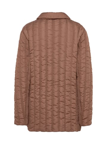 GOLDNER Kurzgröße:  Jacke mit aufwendiger Längssteppung in dunkles kupfer