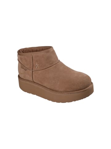 Skechers Lederstiefelette Slip-In Keep Cozy Braun