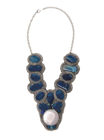 collezione alessandro Opulente Statementkette " Agate " in blau