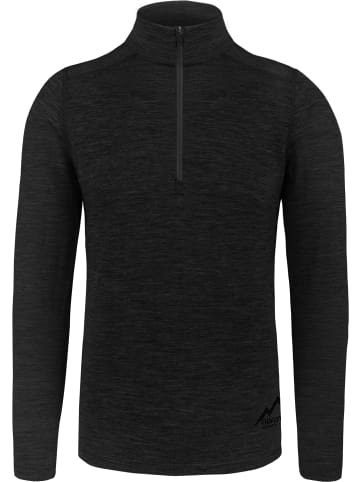 Normani Outdoor Sports Herren Merino Langarm mit 1/4 Zipper Canberra in Schwarz