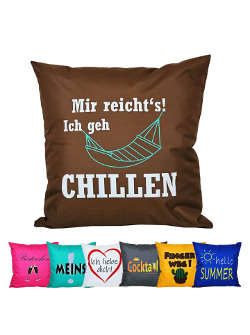 JACK Outdoor Dekokissen Motiv 50x50cm Chillen in Braun