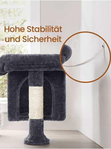 Feandrea Katzenbaum Clawfy in Rauchgrau - (B)32 x (H)70 x (T)48 cm