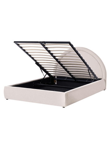 Beliani Doppelbett MOUZON in Beige - (W) 156 x (H) 108 x (L) 219 cm