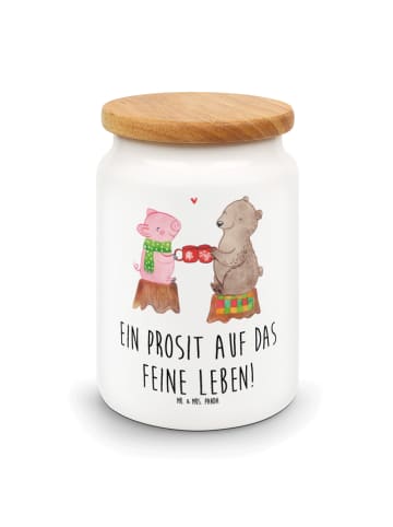 Mr. & Mrs. Panda Frischhaltedose Glühschwein Sause mit Spruch in Weiß