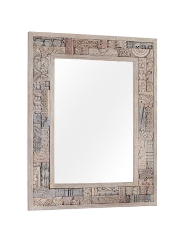 Giner y Colomer Spiegel aus recyceltem Eichenholz, 85 cm, im Boho-Ethno-Stil