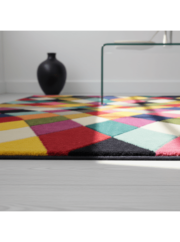 KADIMA DESIGN Mehrfarbiger hochdichter Teppich mit Jute-Rücken