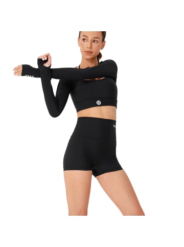 YEAZ CLUB LEVEL SET Long Top + Shorts in schwarz