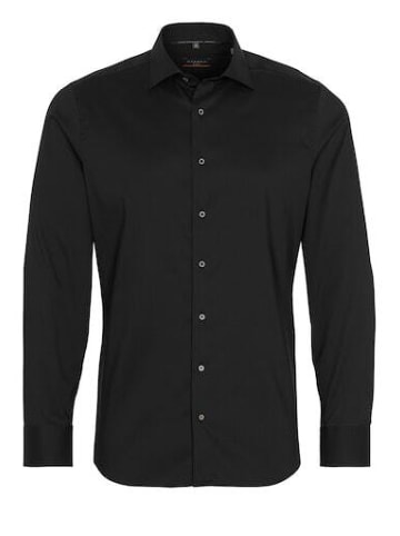 Eterna Langarmhemd in Schwarz