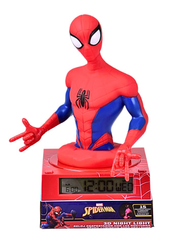 Spiderman Spider-Man Wecker mit 3D Figur & LED Nachtlicht  in Rot