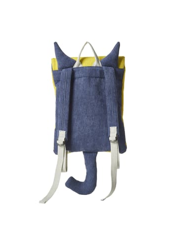 Crochetts Rucksack mit Wolfsmotiv in Gelb – (B)24 x (H)49 x (T)4 cm