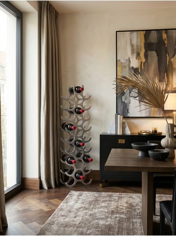 KADIMA DESIGN Design Aluminium Weinregal 27 Flaschen in Silber 31x98x14 cm,