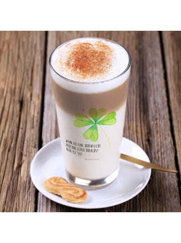 Mr. & Mrs. Panda Blümchentailglas Blume Kleeblatt mit Spruch in Transparent