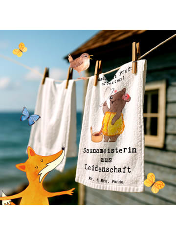 Mr. & Mrs. Panda Gästehandtücher Saunameisterin Leidenschaft mit... in Weiß