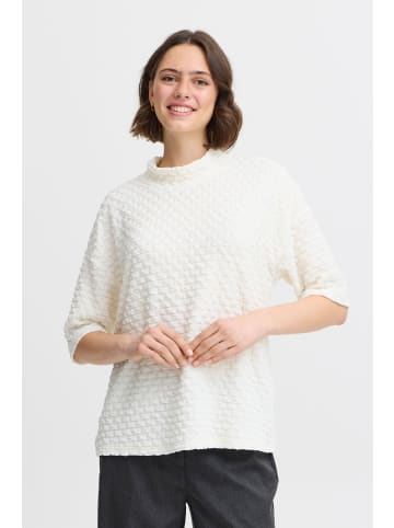 Fransa Kurzarmbluse FRLAJLA BL 1 20614649 loose T-Shirt mit Strukturmuster in Natur