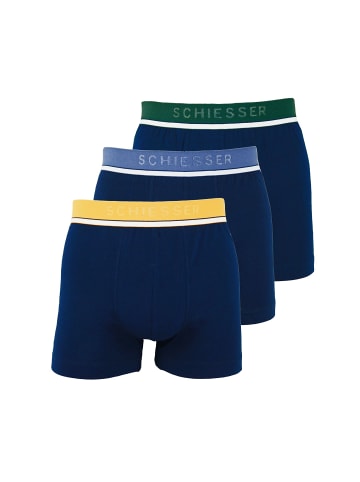 Schiesser Schiesser Boxershorts 3 Pack Unterhosen Shorts in blau